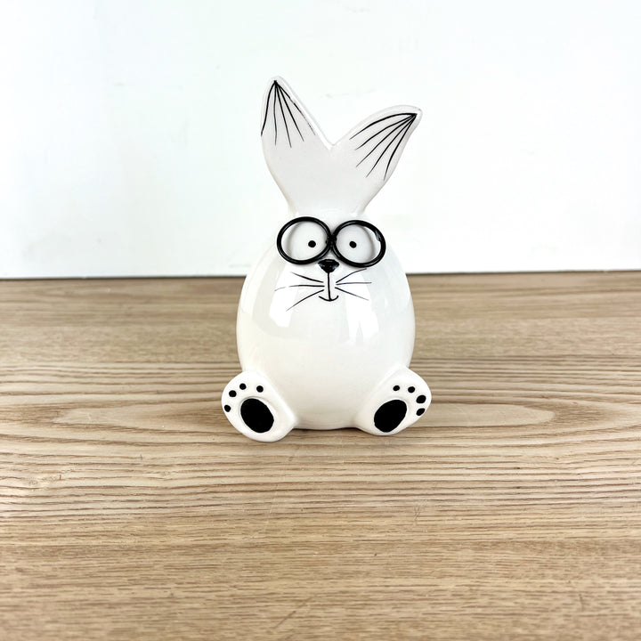 Ceramic Bunnies w/ Glasses, Two Styles