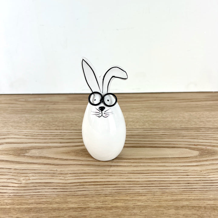 Ceramic Bunnies w/ Glasses, Two Sizes