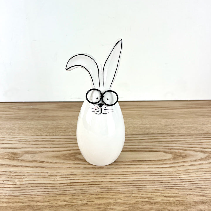 Ceramic Bunnies w/ Glasses, Two Sizes