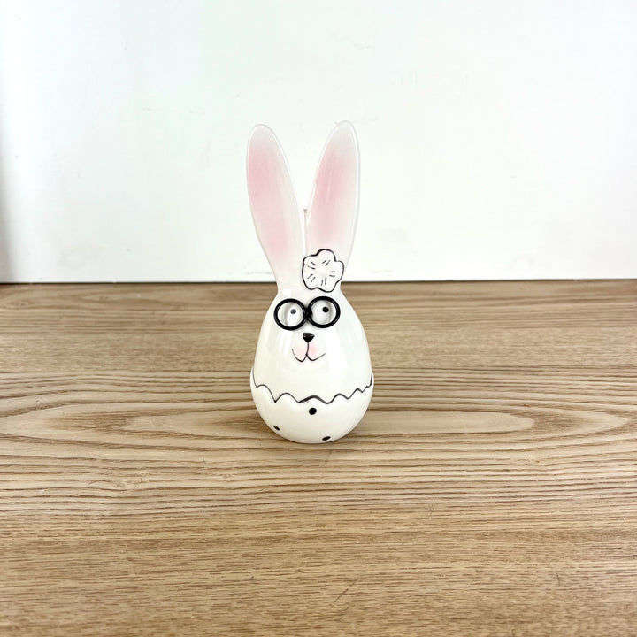 Ceramic Bunnies w/ Glasses, Three Sizes