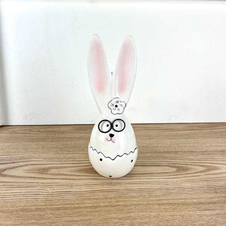 Ceramic Bunnies w/ Glasses, Three Sizes