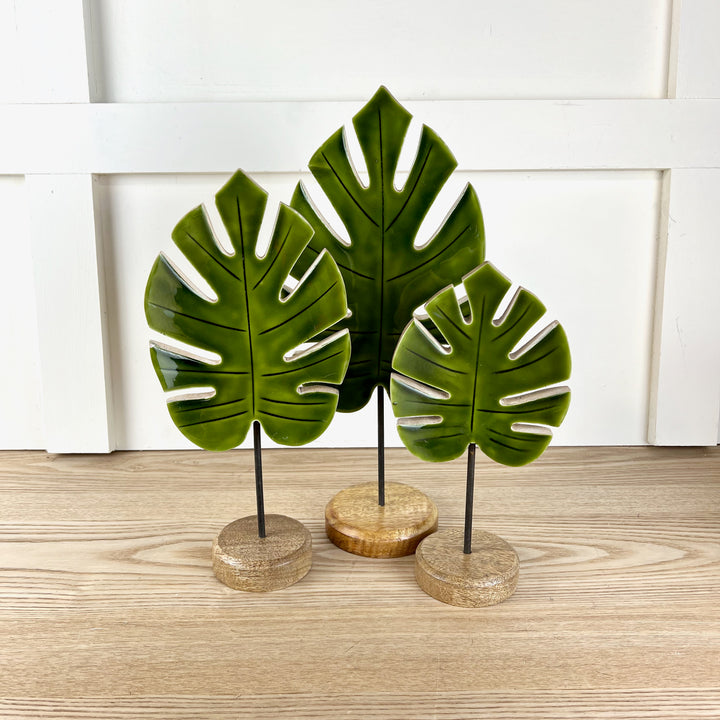 Mango Wood and Acrylic Leaves, Three Sizes Available