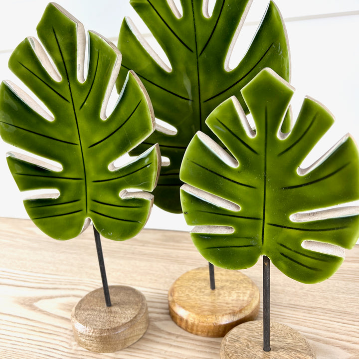 Mango Wood and Acrylic Leaves, Three Sizes Available
