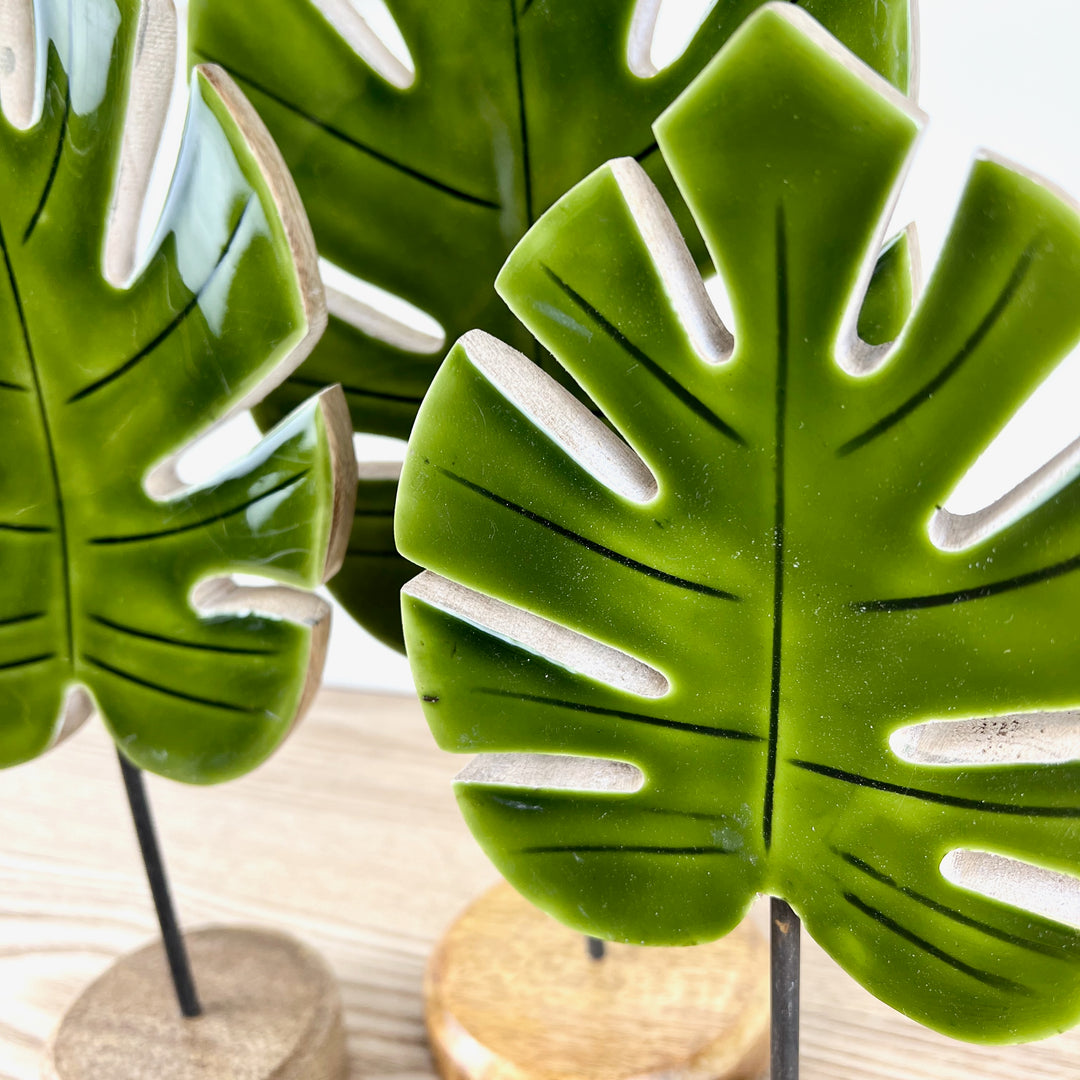 Mango Wood and Acrylic Leaves, Three Sizes Available