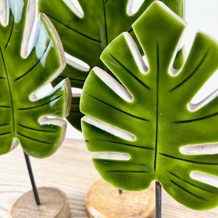 Mango Wood and Acrylic Leaves, Three Sizes Available