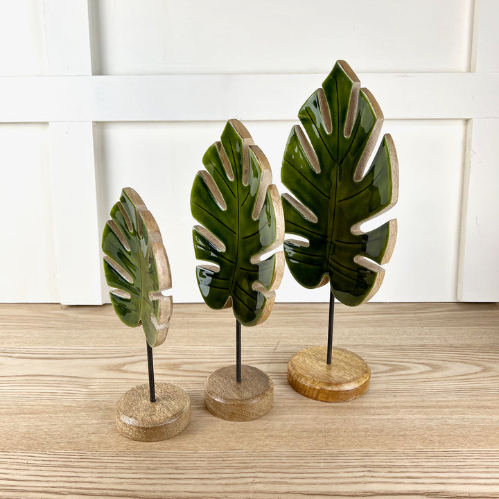 Mango Wood and Acrylic Leaves, Three Sizes Available
