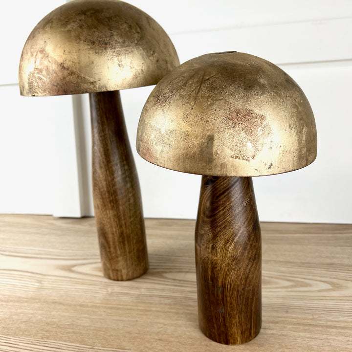 Gold Metal Top Mushrooms, two sizes available