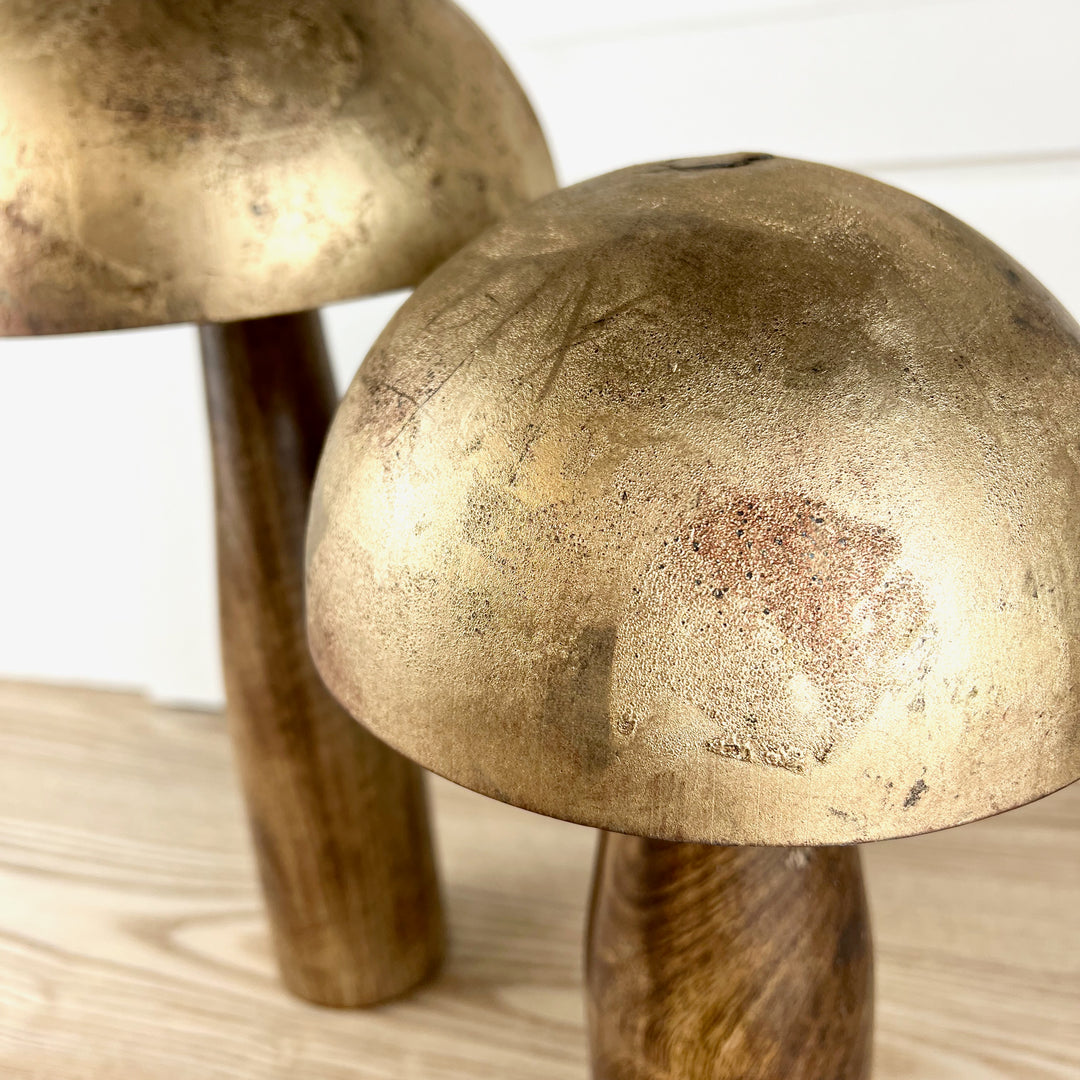Gold Metal Top Mushrooms, two sizes available