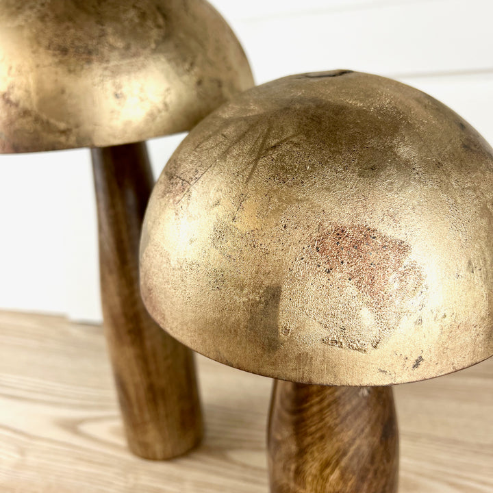 Gold Metal Top Mushrooms, two sizes available