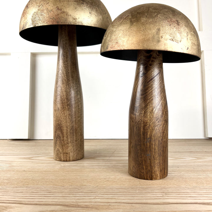 Gold Metal Top Mushrooms, two sizes available