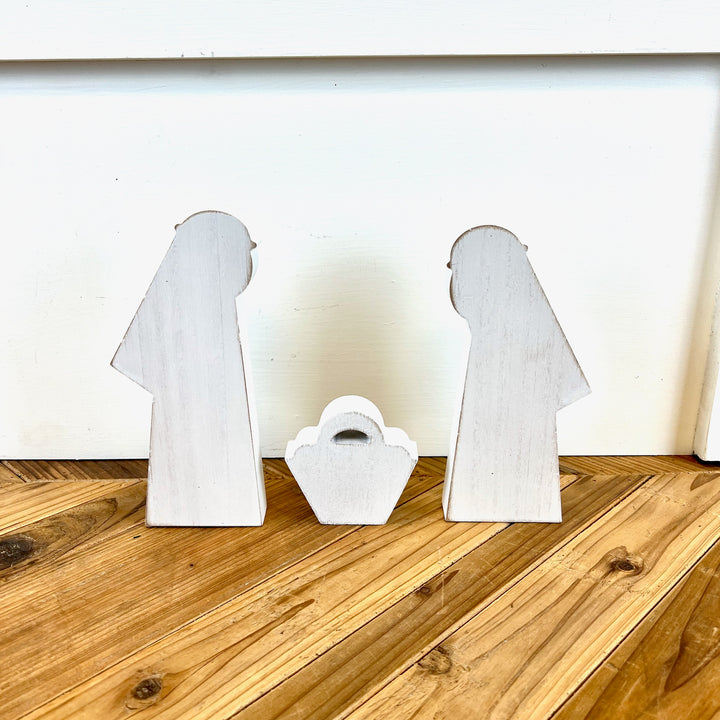 3 Piece Wooden Nativity Scene - Large
