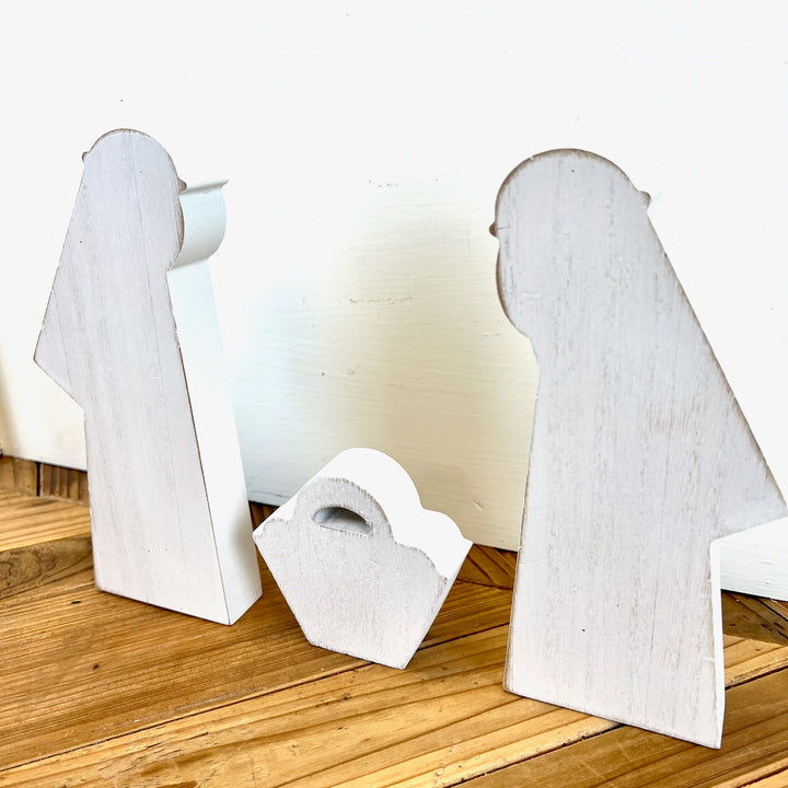 3 Piece Wooden Nativity Scene - Large