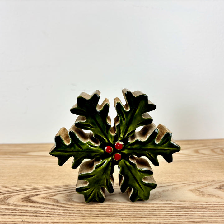 Mango Wood Holly Snowflake - 3 Sizes
