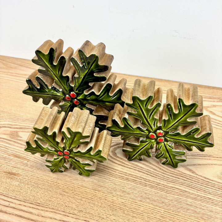 Mango Wood Holly Snowflake - 3 Sizes