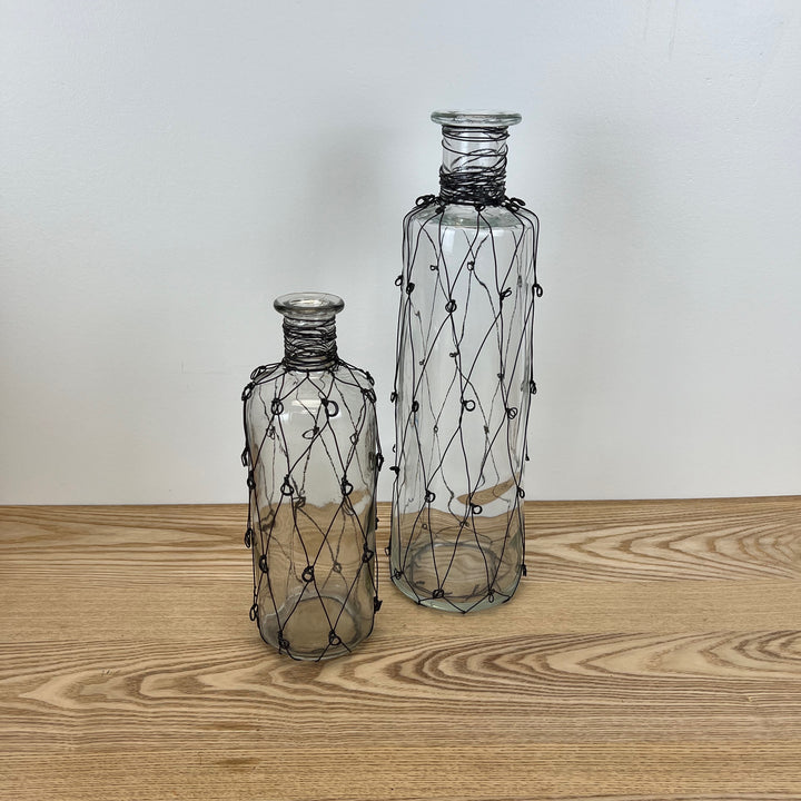 Glass and Metal Vase, Two sizes