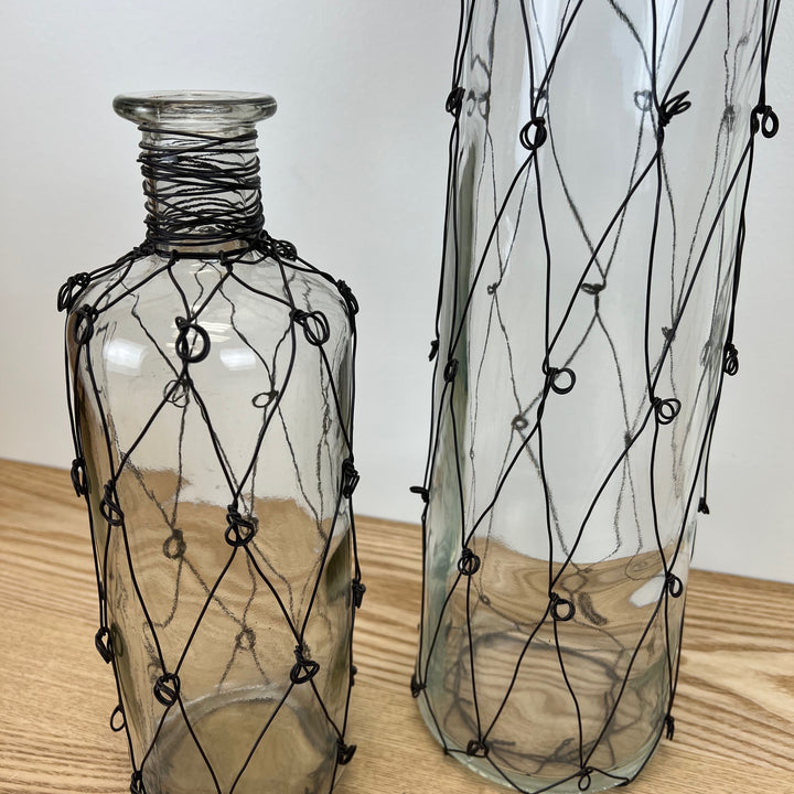 Glass and Metal Vase, Two sizes