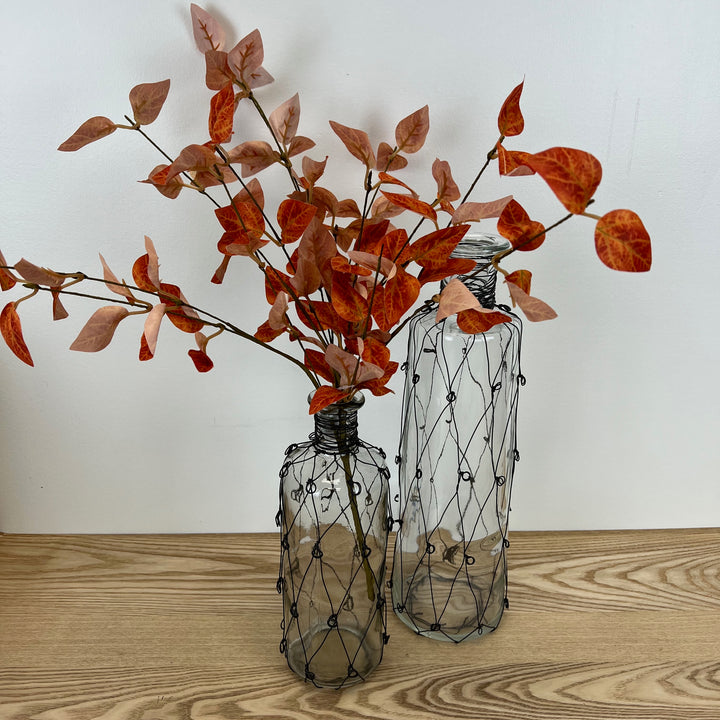 Glass and Metal Vase, Two sizes