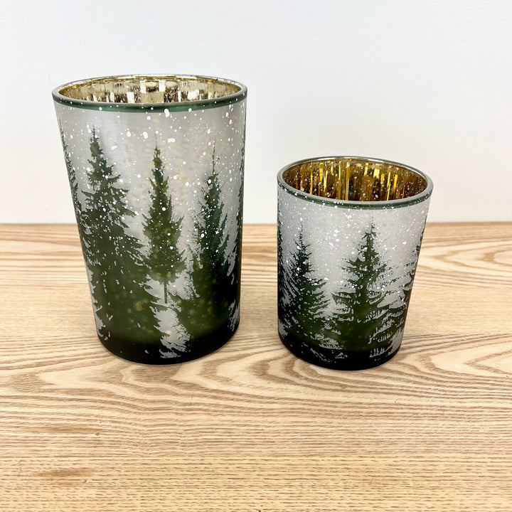 Evergreen Forest Glass Votive Holder - 3 Sizes