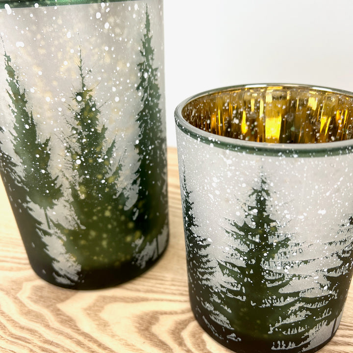 Evergreen Forest Glass Votive Holder - 3 Sizes