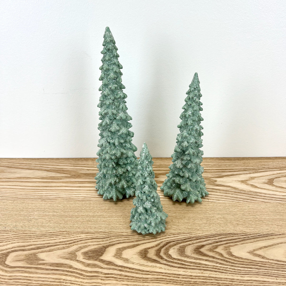 Glitter Resin Tree Trios - 3 Colors