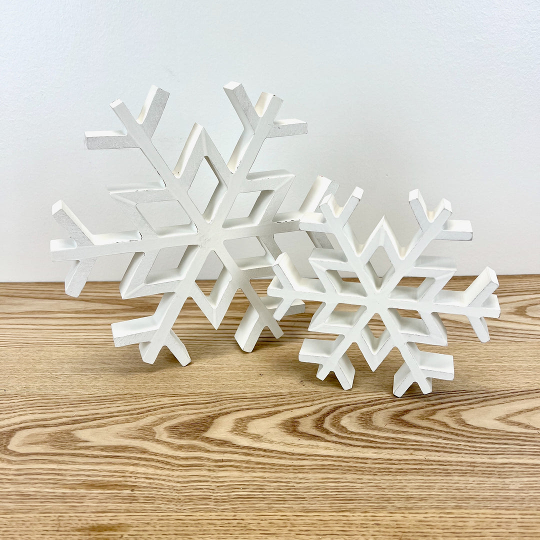 Wooden Snowflakes - Set of 2
