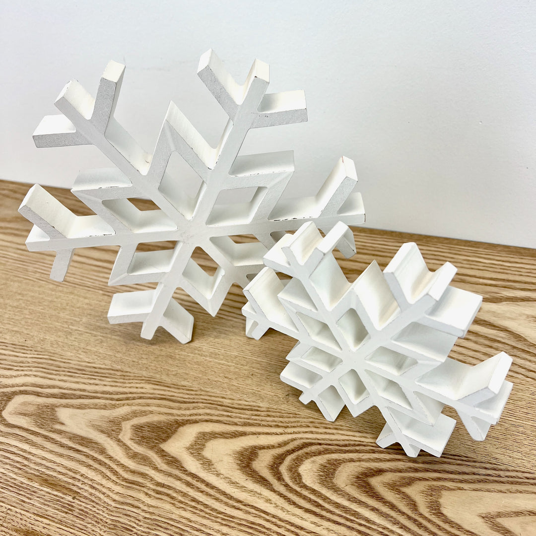 Wooden Snowflakes - Set of 2