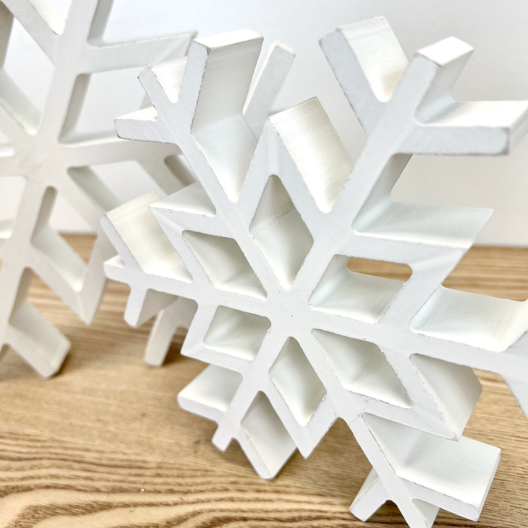 Wooden Snowflakes - Set of 2