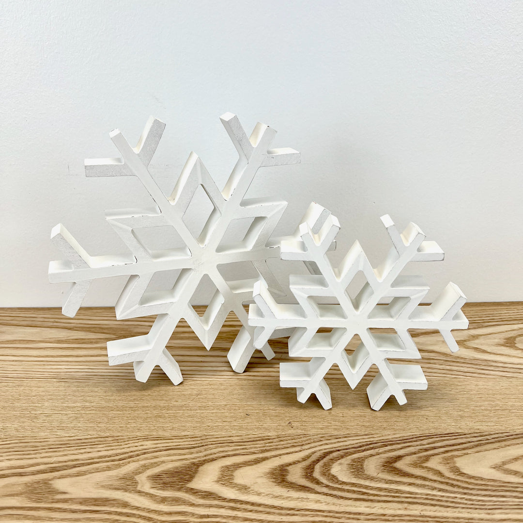 Wooden Snowflakes - Set of 2