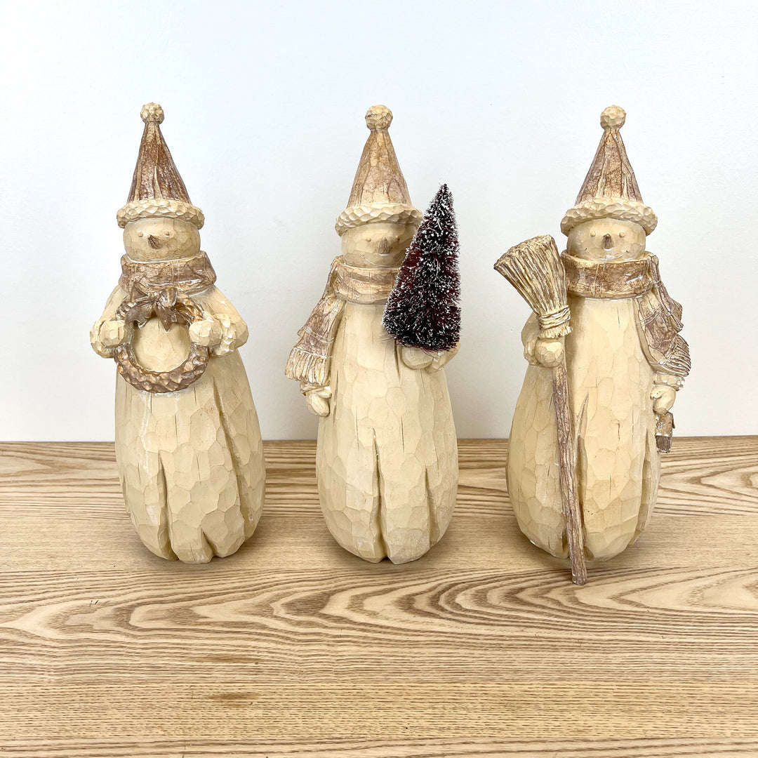 Rustic Snowman Figurine - 3 Styles