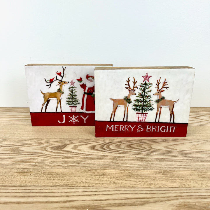 Deer & Santa Art Blocks - 2 Styles