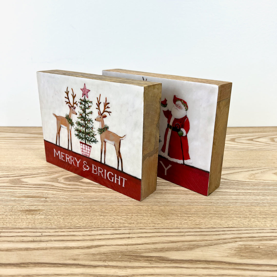Deer & Santa Art Blocks - 2 Styles