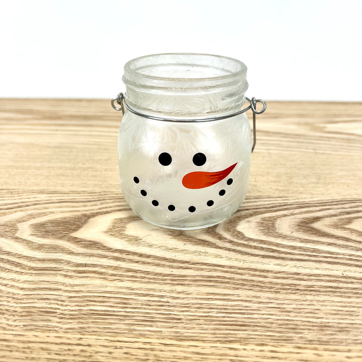 Frosted Snowman Candleholder