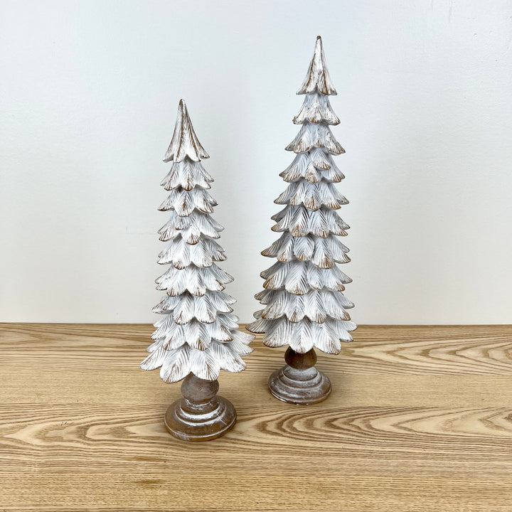 White Christmas Trees - Set of 2