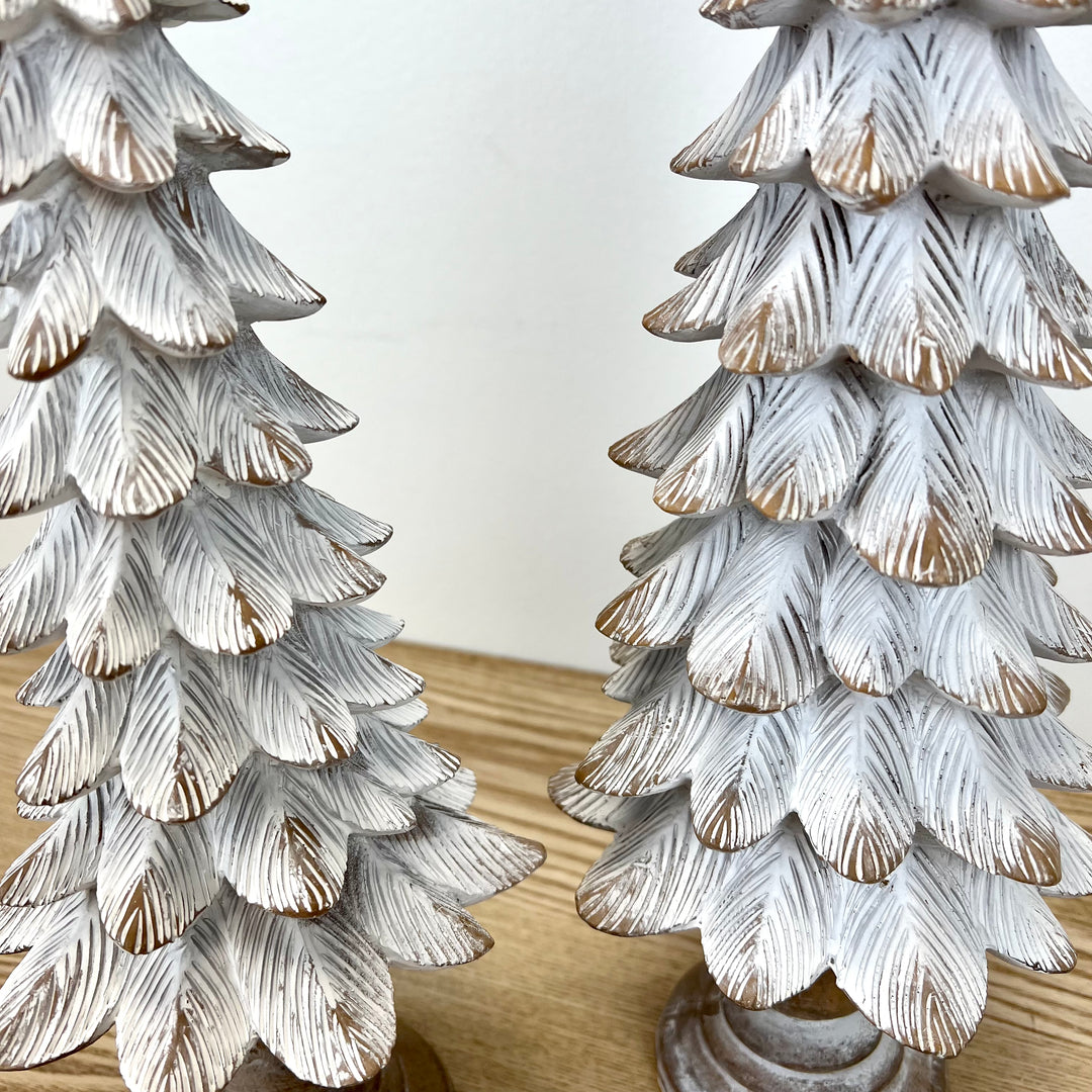 White Christmas Trees - Set of 2