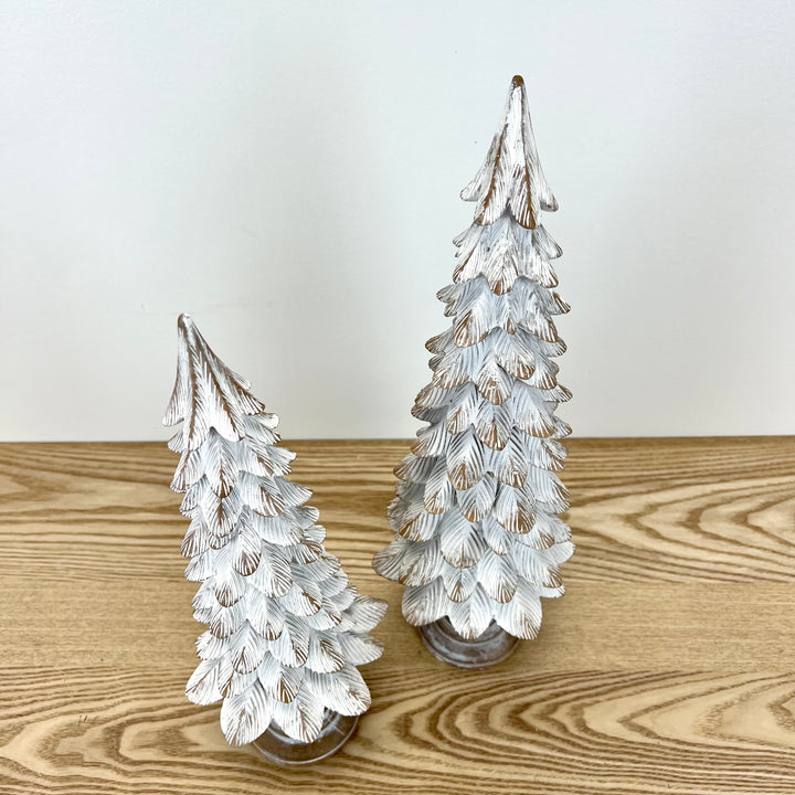 White Christmas Trees - Set of 2
