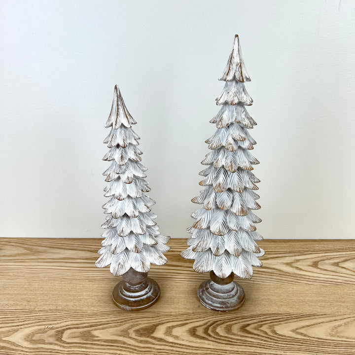 White Christmas Trees - Set of 2