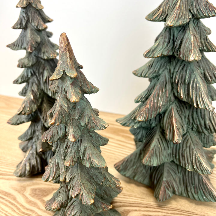 Green and Gold Resin Trees - 3 Sizes