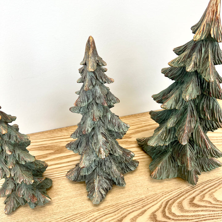 Green and Gold Resin Trees - 3 Sizes