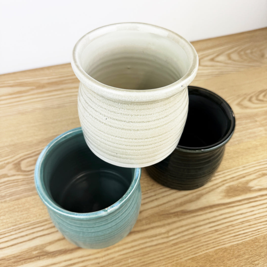 Curved Ceramic Planter, Available in 3 Colors