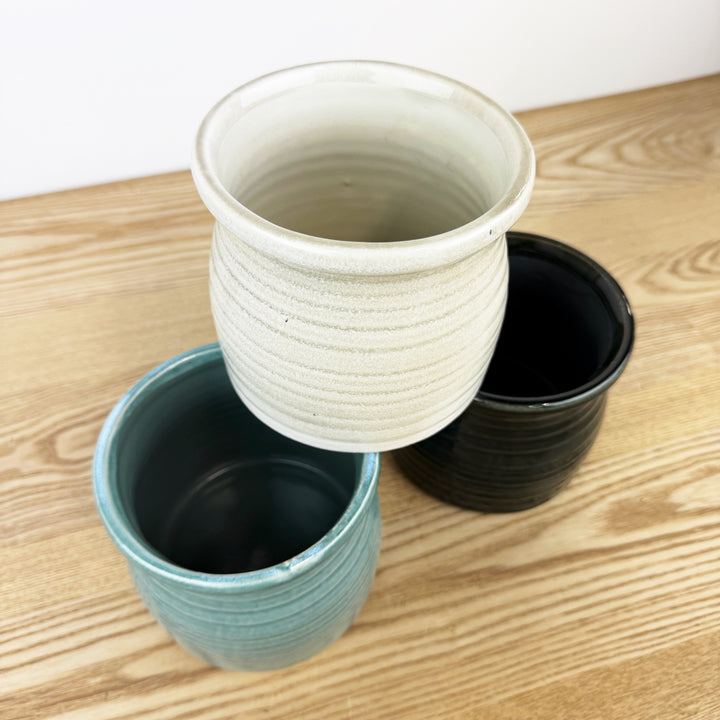 Curved Ceramic Planter, Available in 3 Colors