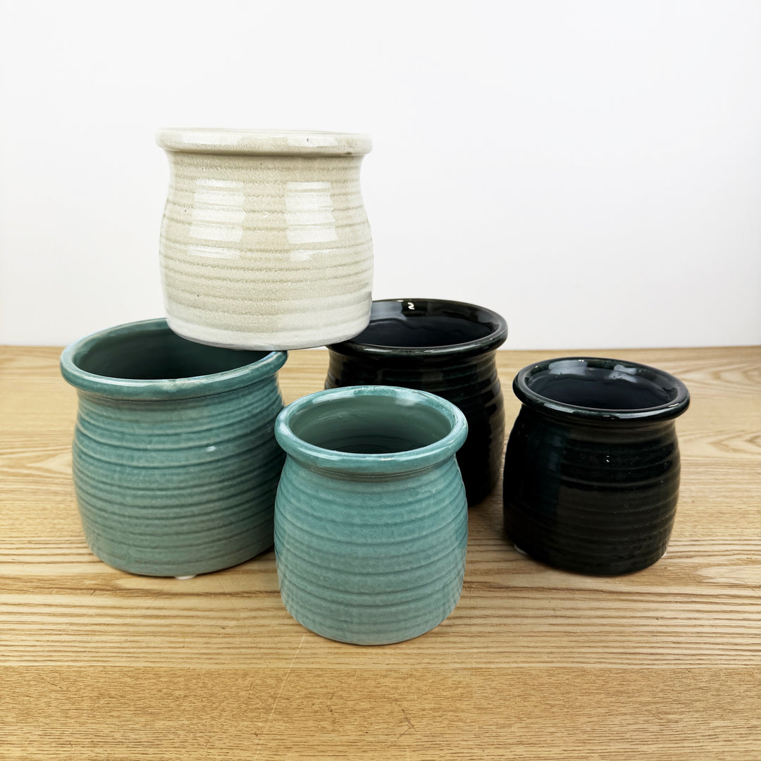 Curved Ceramic Planter, Available in 3 Colors