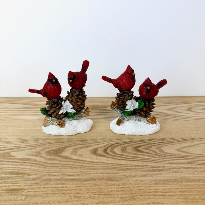 Cardinals Figurine on Pinecone, 2 Styles