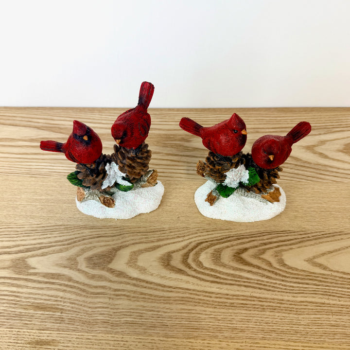 Cardinals Figurine on Pinecone, 2 Styles