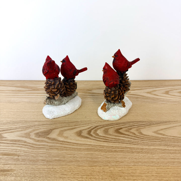 Cardinals Figurine on Pinecone, 2 Styles