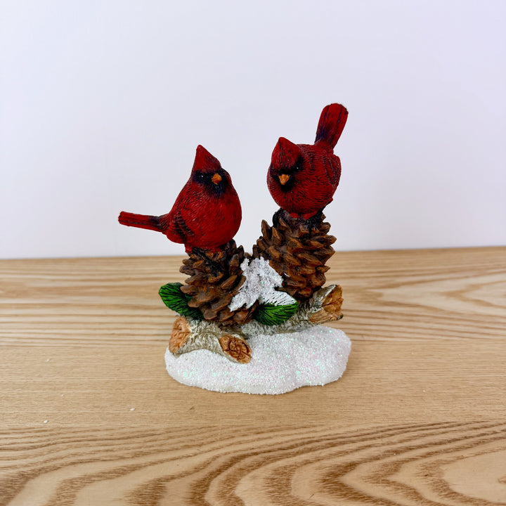 Cardinals Figurine on Pinecone, 2 Styles