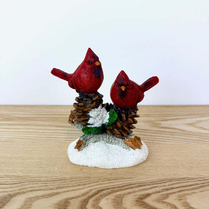 Cardinals Figurine on Pinecone, 2 Styles