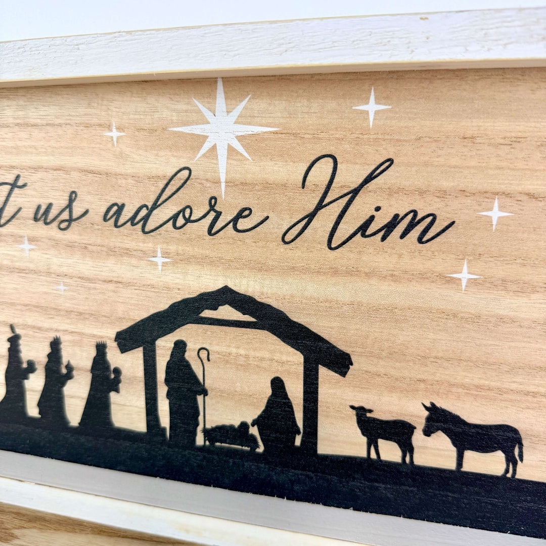 Wood Holiday Nativity Design Wall Decor
