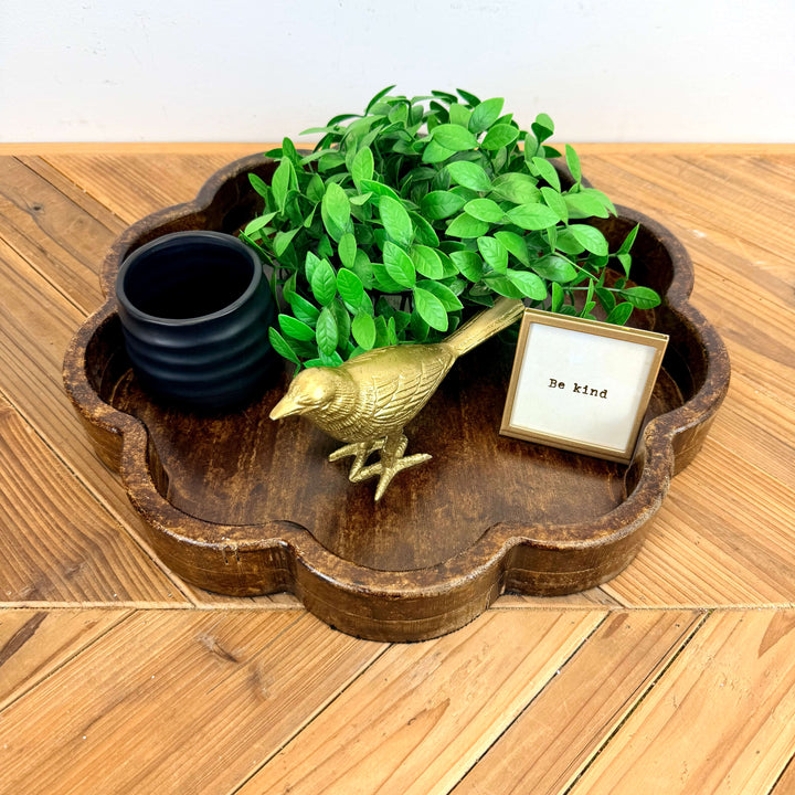 Wooden Scalloped Trays, 4 colors