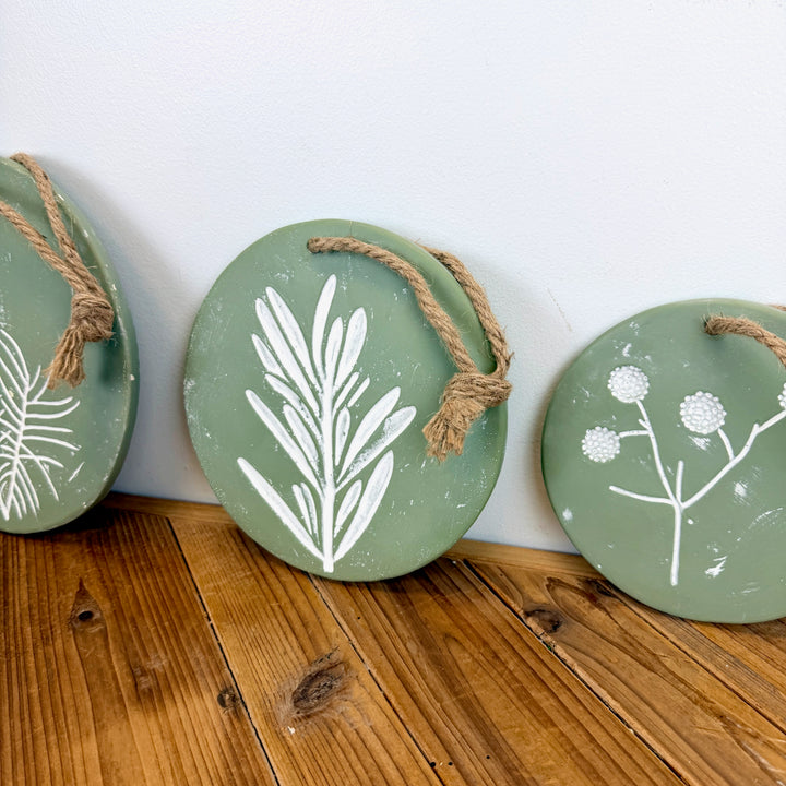 Pressed Inlay Floral Stem & Leaf Wall Decor, Set of 3