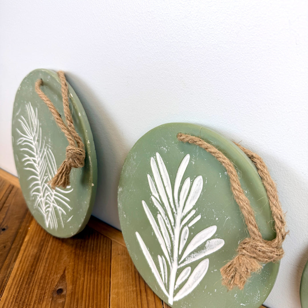 Pressed Inlay Floral Stem & Leaf Wall Decor, Set of 3